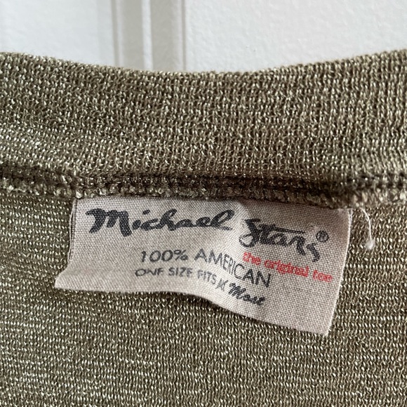 Michael Stars 3/4 sleeve olive shimmer T-shirt. Gently worn. One size - Picture 5 of 6